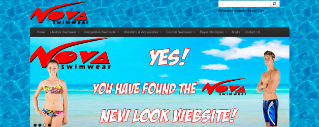 Nova Swimwear Website Screenshot